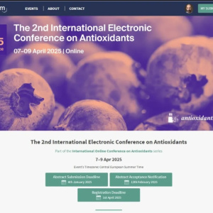 7 Aprile 2025 - The 2nd International Electronic Conference on Antioxidants